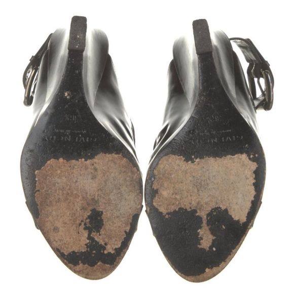 GIVENCHY black gladiator wedges Sz 6 EUC - Picture 11 of 11